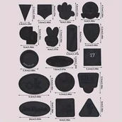 Inne - TEMU 17-częściowy Zestaw Czarnych Samoprzylepnych Naszywek do Naprawy Tkanin Bez Szycia - Haftowane Aplikacje na Odzież i Akcesoria - miniaturka - grafika 1