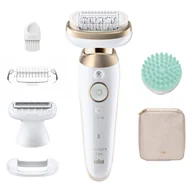 Depilatory i golarki damskie - Depilator Braun Silk-epil 9 Flex SES9-071 biało-złoty - miniaturka - grafika 1