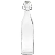 Domowy wyrób alkoholu - Browin Butelka szklana z kapslem mechanicznym kwadratowa 1l, marki bhk1 - miniaturka - grafika 1