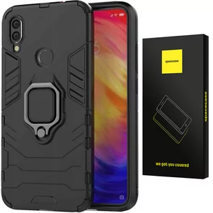 Etui Pancerne Spacecase X-Ring Uchwyt Magnetyczny Uchwyt Ring Case Obudowa Plecki Redmi Note 7 Czarny - Etui i futerały do telefonów - miniaturka - grafika 1