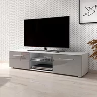 Szafki RTV - Szafka rtv PAREO kolor biały styl nowoczesny hakano - TVCABINET/VIV/PAREO/WHITE+GREY/140X36 - miniaturka - grafika 1