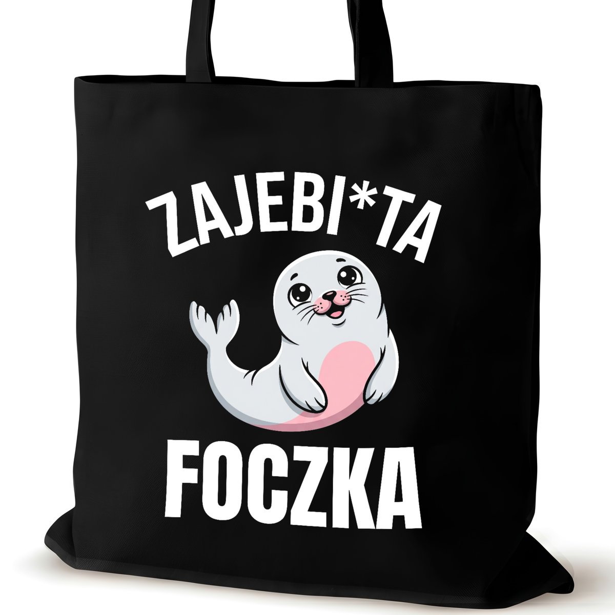 Torba bawełniana czarna dla VIRAL na ramię przyjaciółki walentynki