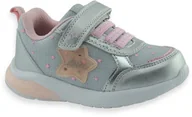 Buty dla dziewczynek - Sportowe świecące buty dla dziewczynki American Club ES160/24 Srebrne - miniaturka - grafika 1