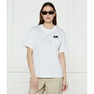 Karl Lagerfeld T-shirt IKON RS PEAK-A-BOO Regular Fit - Koszulki i topy damskie - miniaturka - grafika 1