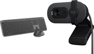 Zestawy myszka + klawiatura - Klawiatura + mysz Logitech Signature Slim MK950 grafitowa 920-012490 + Brio 100 960-001585 - miniaturka - grafika 1