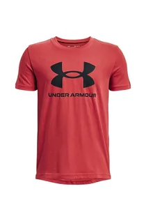 Koszulki dla chłopców - Under Armour t-shirt bawełniany dziecięcy kolor czerwony z nadrukiem - grafika 1