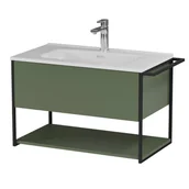 Szafki łazienkowe - Szafka łazienkowa pod umywalkę Krofam Lov 80 cm szaro zielony mat 137-0103 - miniaturka - grafika 1