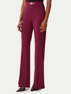 Spodnie damskie - ARTIGLI Spodnie materiałowe ACPA002994 Bordowy Regular Fit - miniaturka - grafika 1