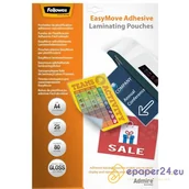 Folie do laminatora - FOLIA LAMINACYJNA FELLOWES A4/80µm SAMOPRZYLEPNA (25) - miniaturka - grafika 1