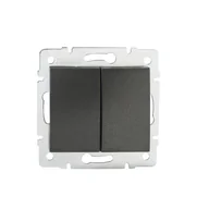 Wyłączniki światła i elektryczne - Kanlux Łącznik dwugrupowy świecznikowy LOGI 02-1010-141 gr 25244 - miniaturka - grafika 1