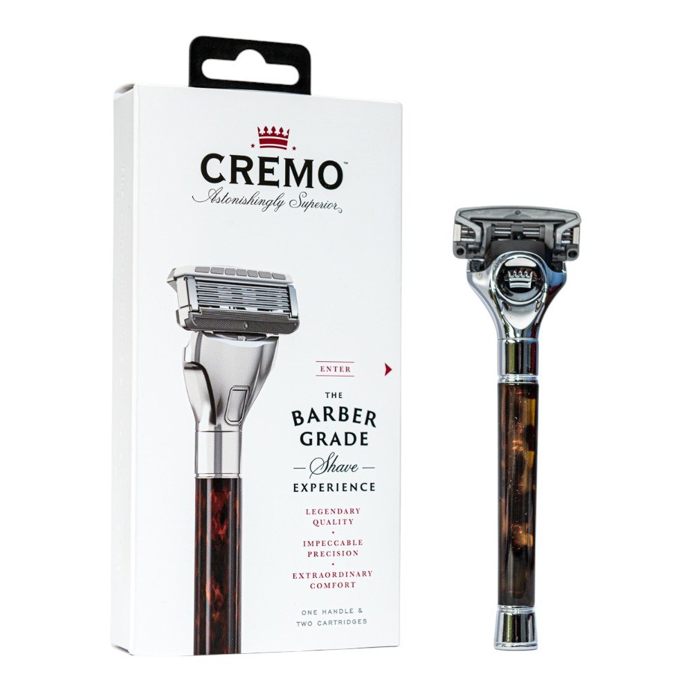 Cremo Maszynka do golenia Barber Grade + zapas wkładów (Tortoise Shell)