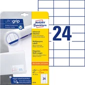 Etykiety do drukarek - Avery Zweckform Etykiety Zweckform 70x37 Trwałe 30ARK 720 Etykiet Białe 25 Arkuszy + 5 Arkuszy EXTRA ZW522 - miniaturka - grafika 1