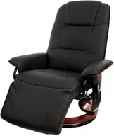Fotele - Funfit Fotel TV wypoczynkowy z masażem grzaniem i zintegrowanym podnóżkiem uniwersalny czarny 2520-uniw - miniaturka - grafika 1