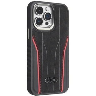 Audi Genuine Leather MagSafe iPhone 14 Pro Max 6.7" czarno-czerwony/black-red hardcase AU-TPUPCMIP14PM-R8/D3-RD - Etui i futerały do telefonów - miniaturka - grafika 7