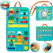 Zabawki interaktywne dla dzieci - Sensoryczna materiałowa TABLICA manipulacyjna zegar - miniaturka - grafika 1