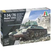 Modele do sklejania - Italeri: Czołg T-34/76 Mod. 1943, zestaw modelarski premium, skala 1:35 - miniaturka - grafika 1