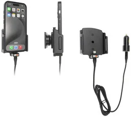 Uchwyt aktywny z kablem USB-C do Apple iPhone 15 Pro w futerale lub bez o wymiarach: 70-83 mm (szer.), 8-12 mm (grubość). - Uchwyty samochodowe do telefonów - miniaturka - grafika 1