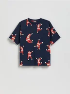 Koszulki dla chłopców - Reserved - Świąteczny t-shirt - granatowy - miniaturka - grafika 1