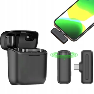 BEZPRZEWODOWY MIKROFON KRAWATOWY USB C DLA ANDROID IOS STREAMING LIVE VLOG - Mikrofony komputerowe - miniaturka - grafika 1