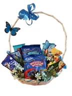 Zestawy upominkowe - Poczta Upominkowa, kosz prezentowy Błękitny Motylek - miniaturka - grafika 1