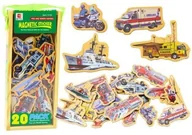 Układanki dla dzieci - Magnesy drewniane Pojazdy 20szt - miniaturka - grafika 1