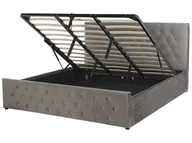 Łóżka - Łóżko z pojemnikiem welurowe 180 x 200 cm szare AMIENS - miniaturka - grafika 1