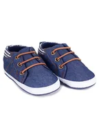 Buty dla dziewczynek - Buciki niemowlęce niechodki gumki jeansowe 6-12 miesięcy - miniaturka - grafika 1