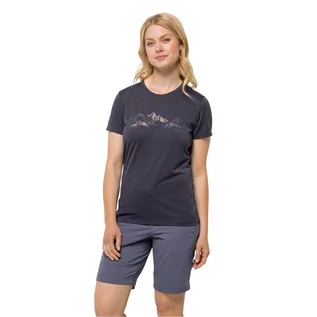 Koszulki i topy damskie - T-shirt damski Jack Wolfskin CROSSTRAIL GRAPHIC T W graphite - S - grafika 1