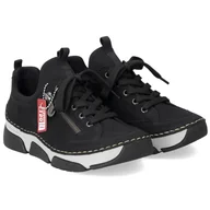 Półbuty damskie - Sneakersy damskie Rieker 45973-00 BLACK 36 - miniaturka - grafika 1