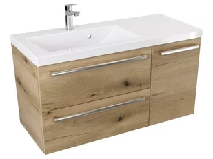 Szafka Wisząca Z Umywalką ATHD 90 cm D Lewa - Dąb Evoke Coast Mat - Uchwyty Stal Szczotkowana - Szafki łazienkowe - miniaturka - grafika 1