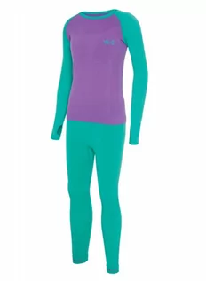Odzież sportowa dziecięca - Komplet Bielizny Termoaktywnej Dziecięcej Viking Arata 49 fioletowo-zielony - grafika 1