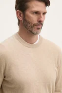 Swetry męskie - Pepe Jeans sweter z domieszką wełny NEW ANDRE CREW NECK męski kolor beżowy lekki PM702469 - miniaturka - grafika 1