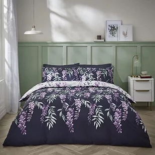 Biało-fioletowa pościel jednoosobowa 135x200 cm Wisteria – Catherine Lansfield - Pościel - miniaturka - grafika 1