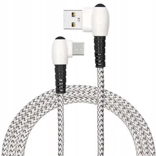 KABEL USB SZNUREK QUICK CHARGE USB DŁUGI TYP C KĄTOWY BOCZNY SZARY SZYBKIE - Kable USB - miniaturka - grafika 1