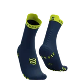 Skarpetki sportowe męskie - COMPRESSPORT Skarpetki do biegania wysokie ProRacing Socks V4 blues/green sheen - miniaturka - grafika 1