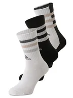 Skarpetki damskie - adidas Originals Skarpety z zawartością lnu w 3-paku Kobiety Sztuczne włókno czarny|biały|beżowy w paski, S - miniaturka - grafika 1