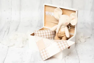 Słonikw dużej skrzyneczce PREZENT domek - Maskotki i pluszaki - miniaturka - grafika 1