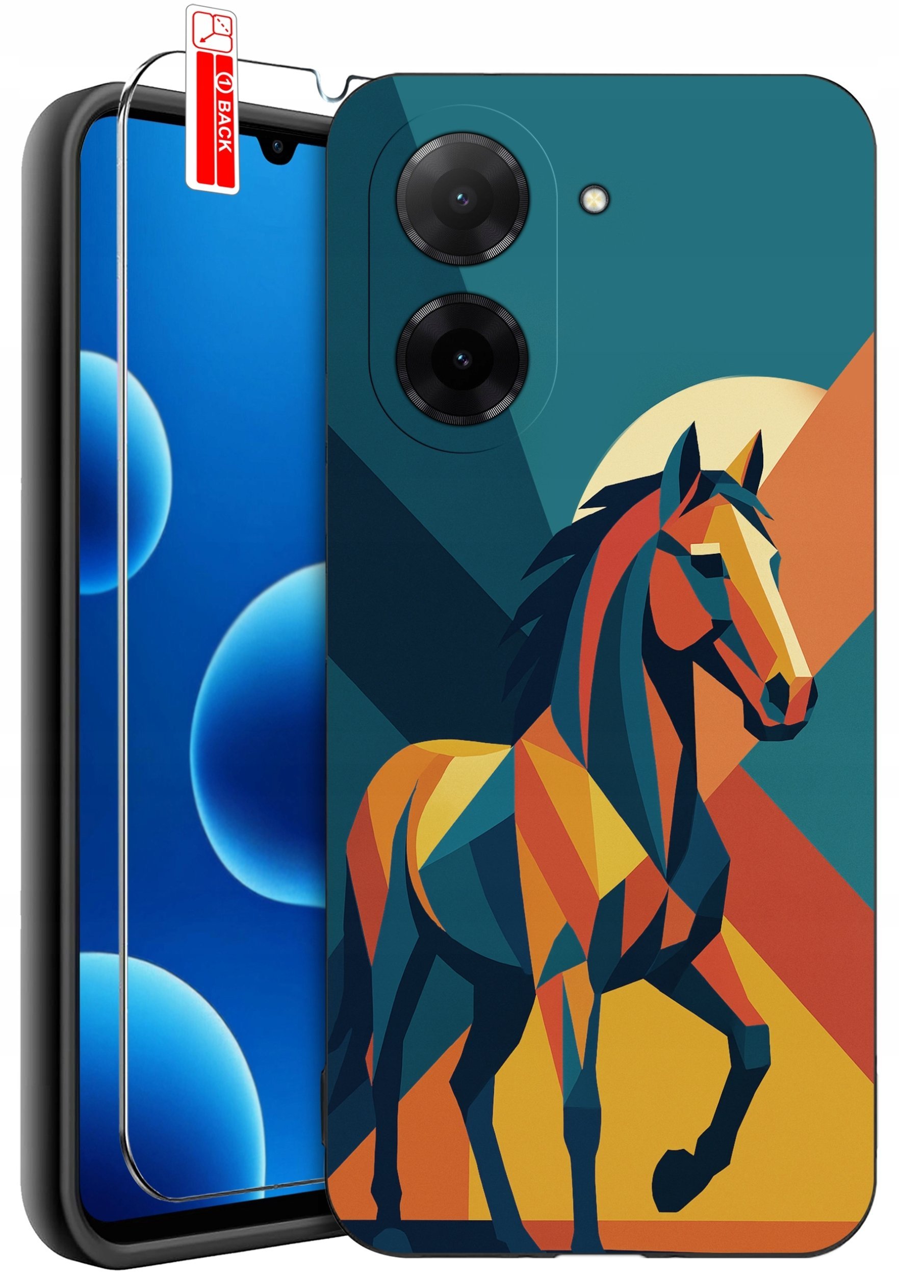 ETUI do Xiaomi Redmi A5 WZORY SILIKONOWE MATT CASE + SZKŁO 9H