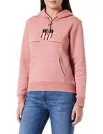 Bluzy damskie - GANT Damska bluza z kapturem Archive Shield Sweat Hoodie bluza z kapturem, terakota różowa, L - miniaturka - grafika 1