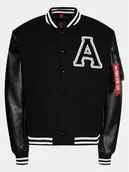 Kurtki męskie - Alpha Industries Kurtka bomber College 146111 Czarny Relaxed Fit - miniaturka - grafika 1