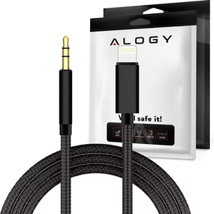 Alogy Kabel Alogy Lightning do AUX mini jack 3.5mm 100cm Czarny 10960X1 - Kable USB - miniaturka - grafika 1