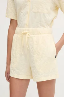 Vans szorty damskie kolor żółty gładkie high waist VN000MBAE301 - Spodnie sportowe damskie - miniaturka - grafika 1