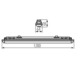 DICHT LED 36W-NW Oprawa hermetyczna LED 36W 3600lm 4000K IP65 1200mm szara - Oprawy, klosze i abażury - miniaturka - grafika 3
