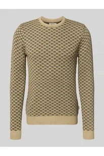 Sweter z dzianiny z prążkowanymi wykończeniami model BALEN - Blend - Swetry męskie - miniaturka - grafika 1