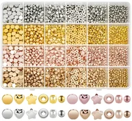 Prace ręczne dla dzieci - Zestaw do robienia biżuterii złoty, srebrny, koraliki FR0002 - miniaturka - grafika 1