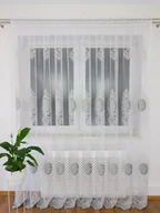 Firany - FIRANKA Z HAFTEM FIRANKI Z WELUREM SZARA SALON JADALNIA 400X250 NA TAŚMIE - miniaturka - grafika 1