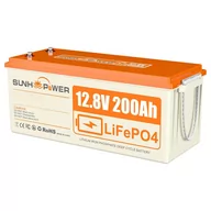 Baterie do zasilaczy awaryjnych UPS - Bateria LiFePO4 SUNHOOPOWER 12V 200Ah, energia 2560Wh, wbudowany BMS 100A, maks. moc obciążenia 1280W, IP68 - miniaturka - grafika 1
