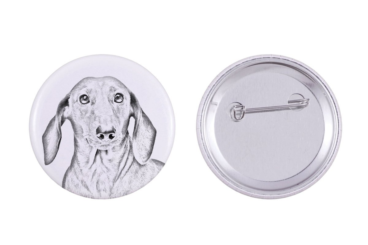 Jamnik - przypinka z twoim psem, dodaj własne foto, marka Art-Dog