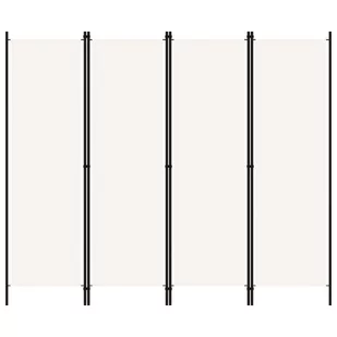 Parawan 4-panelowy, biały, 200 x 180 cm - Parawany - miniaturka - grafika 1