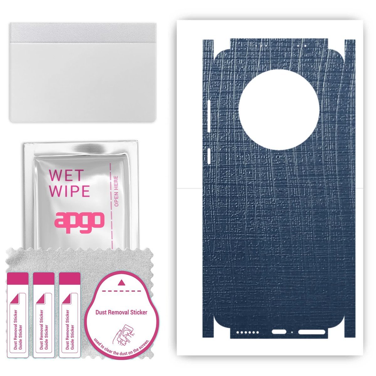 Folia naklejka skórka strukturalna na TYŁ+BOKI do Huawei Mate 50 - Tkanina Granatowa - apgo SKINS